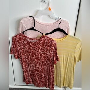 Nine West Short Sleeve Tees - Red, Pink, Yellow
